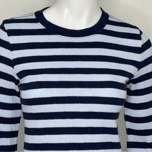 Aerie Women's Top Blue Striped Long Sleeve Shirt Size Small